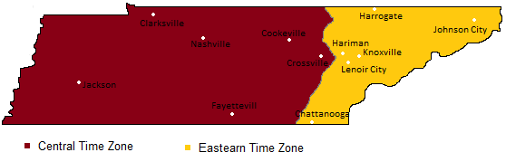 Nashville Tn Time Zone Map Map