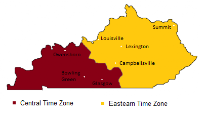 Time Zone Map Kentucky Counties - Fancie Shandeigh